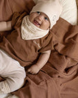 Organic Muslin Bibs - Walnut/Sand - SALE