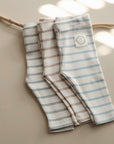 Organic Rib Leggings - Caramel Striped