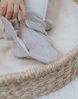 Organic Fleece Booties - Taupe Melange 