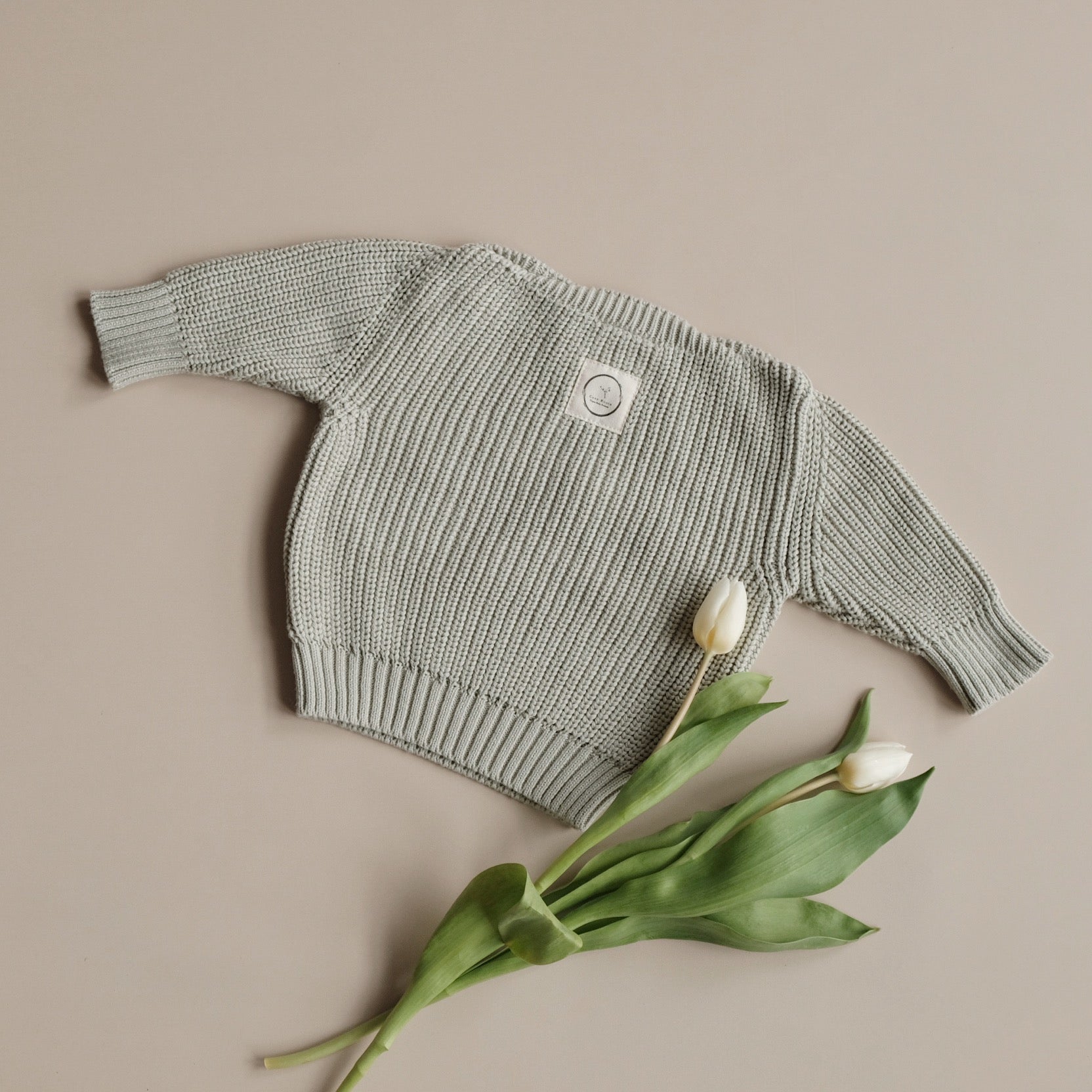 Organic Oversize Knit Pulli - Seagrass