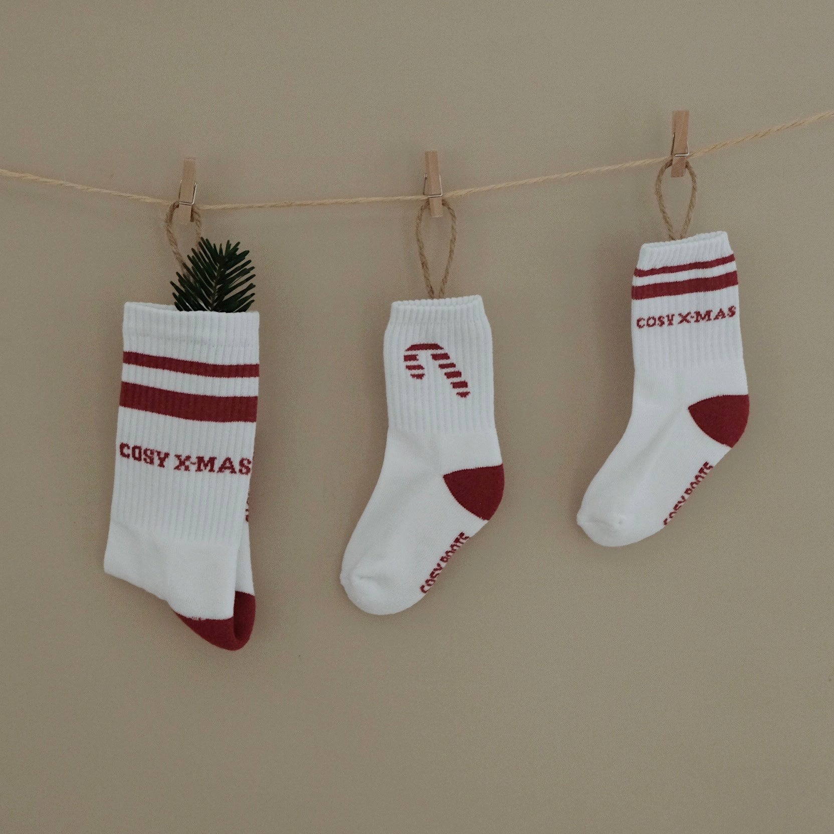 Organic Christmas Socks Red - 2 Pack