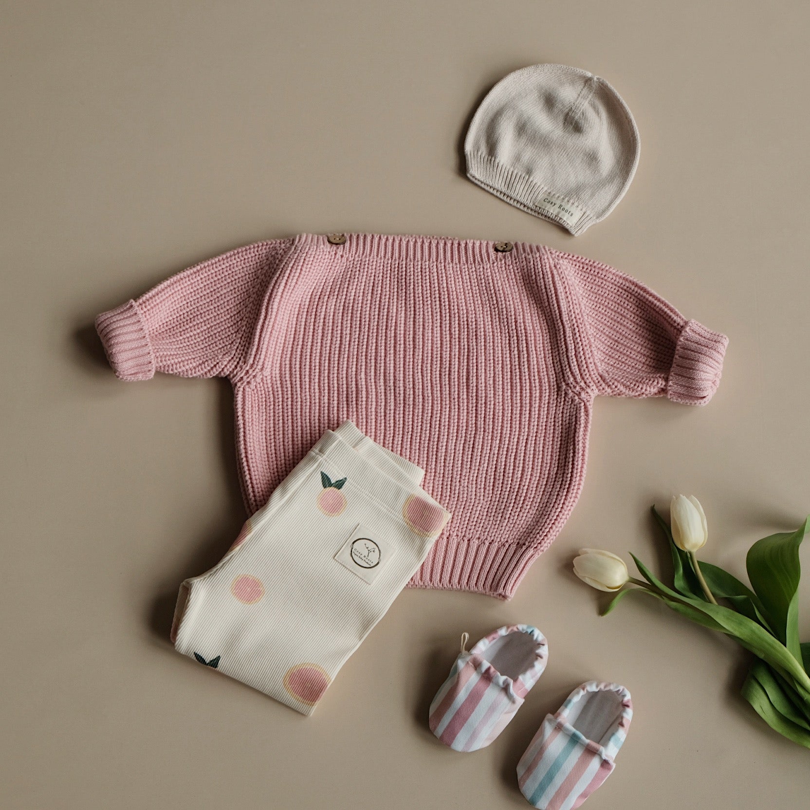 Organic Oversize Knit Pulli - Candy Pink