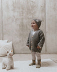 Organic Knit Cardigan - Khaki - SALE