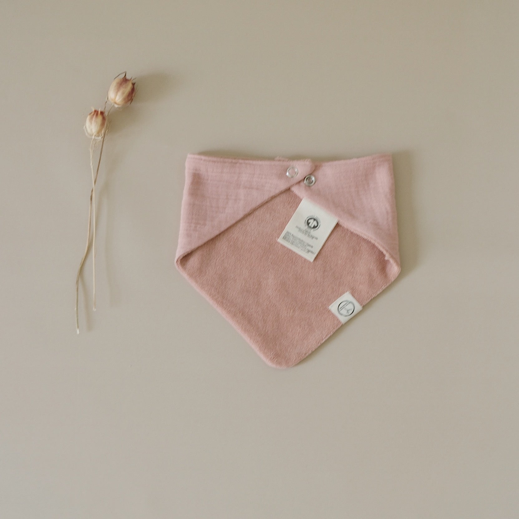 Organic Muslin Bibs - Dusty Rose/Caramel - SALE