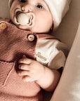 Organic Knit Dungarees - Dusty Rose - SALE
