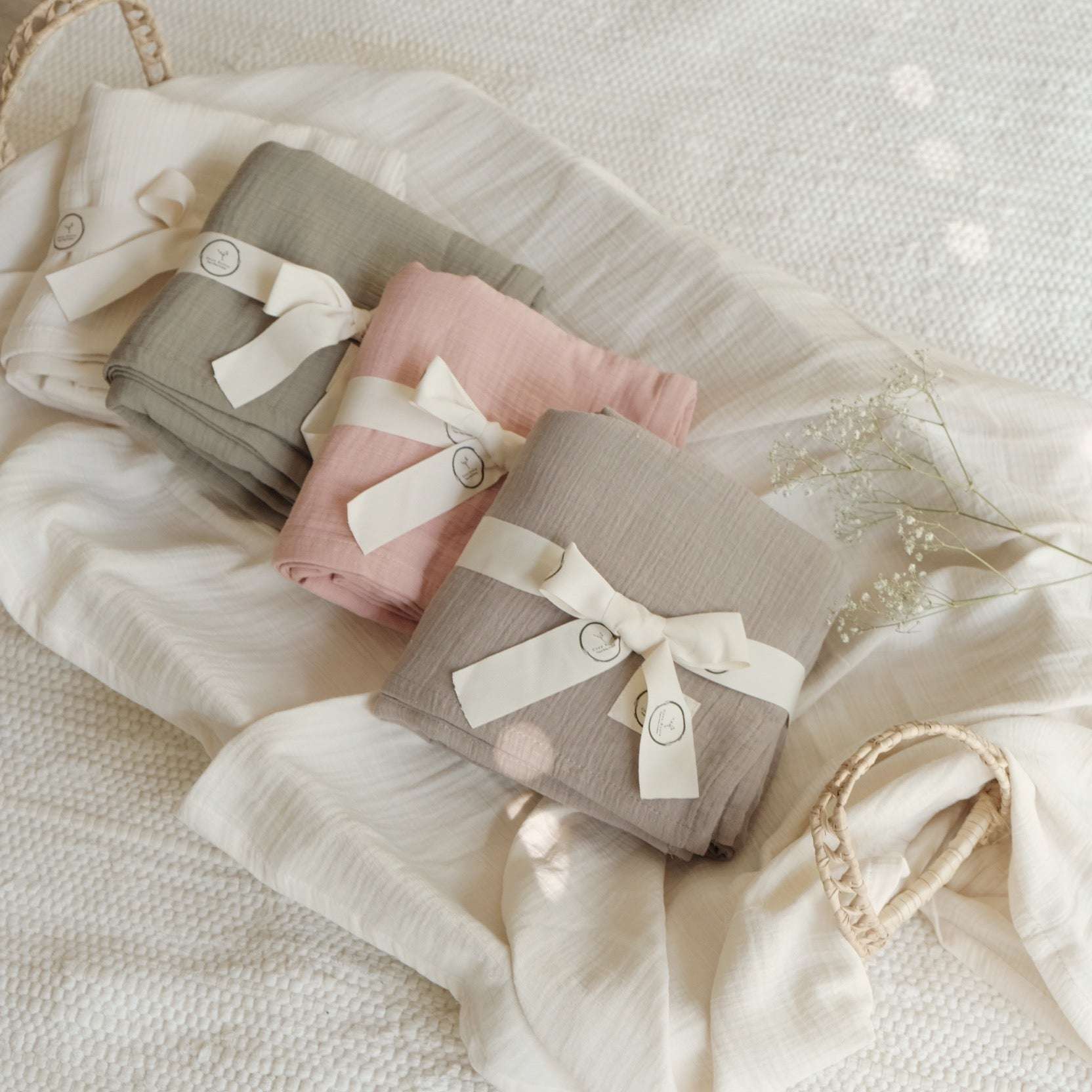 Organic Muslin Swaddle - Dusty Rose - 120x120cm - SALE