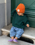 GOTS Organic Oversize Knit Pulli - Forest Green