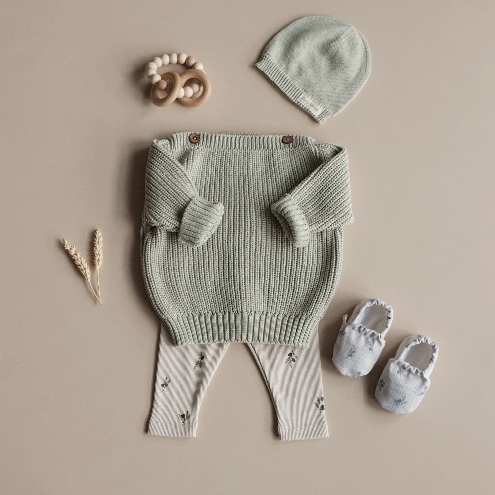 Organic Oversize Knit Pulli - Seagrass