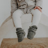 Organic Fleece Booties - Dark Grey Melange - SALE