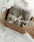 Organic Muslin Swaddle - Khaki - 120x120cm - S A L E