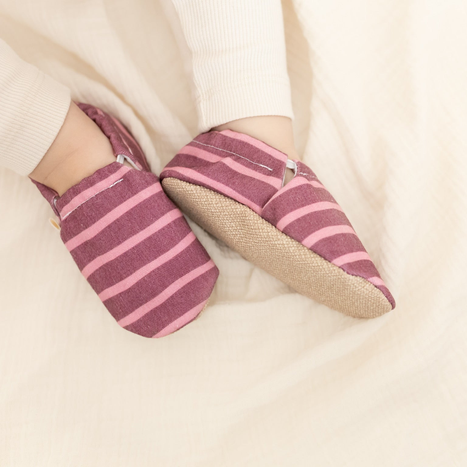 Vegan Shoes - Berry Blush (red/pink striped)