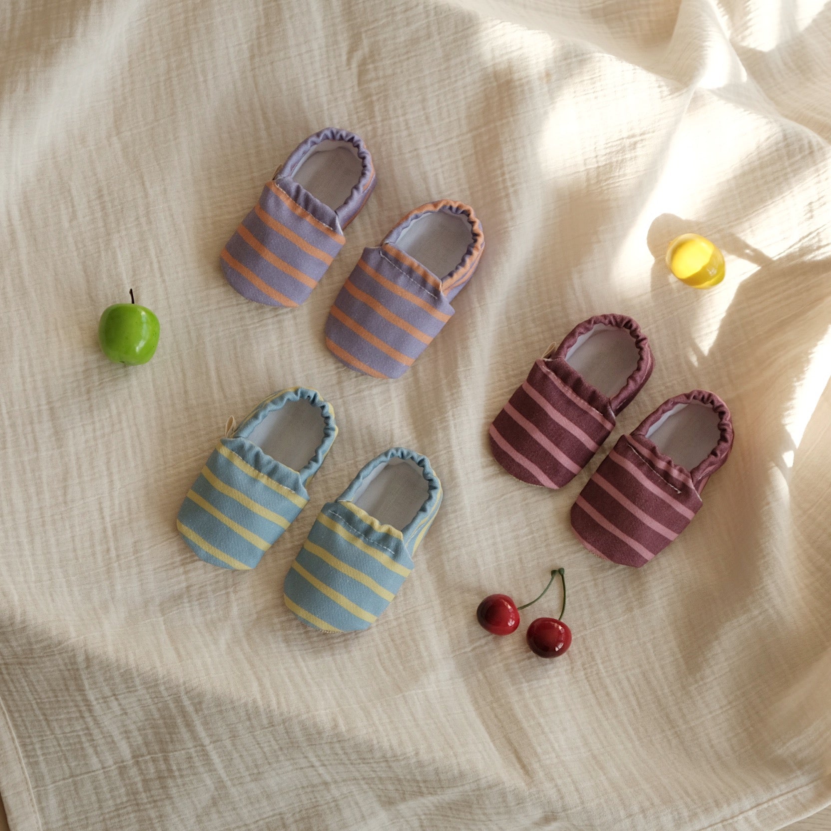 Vegan Shoes - Berry Blush (red/pink striped)