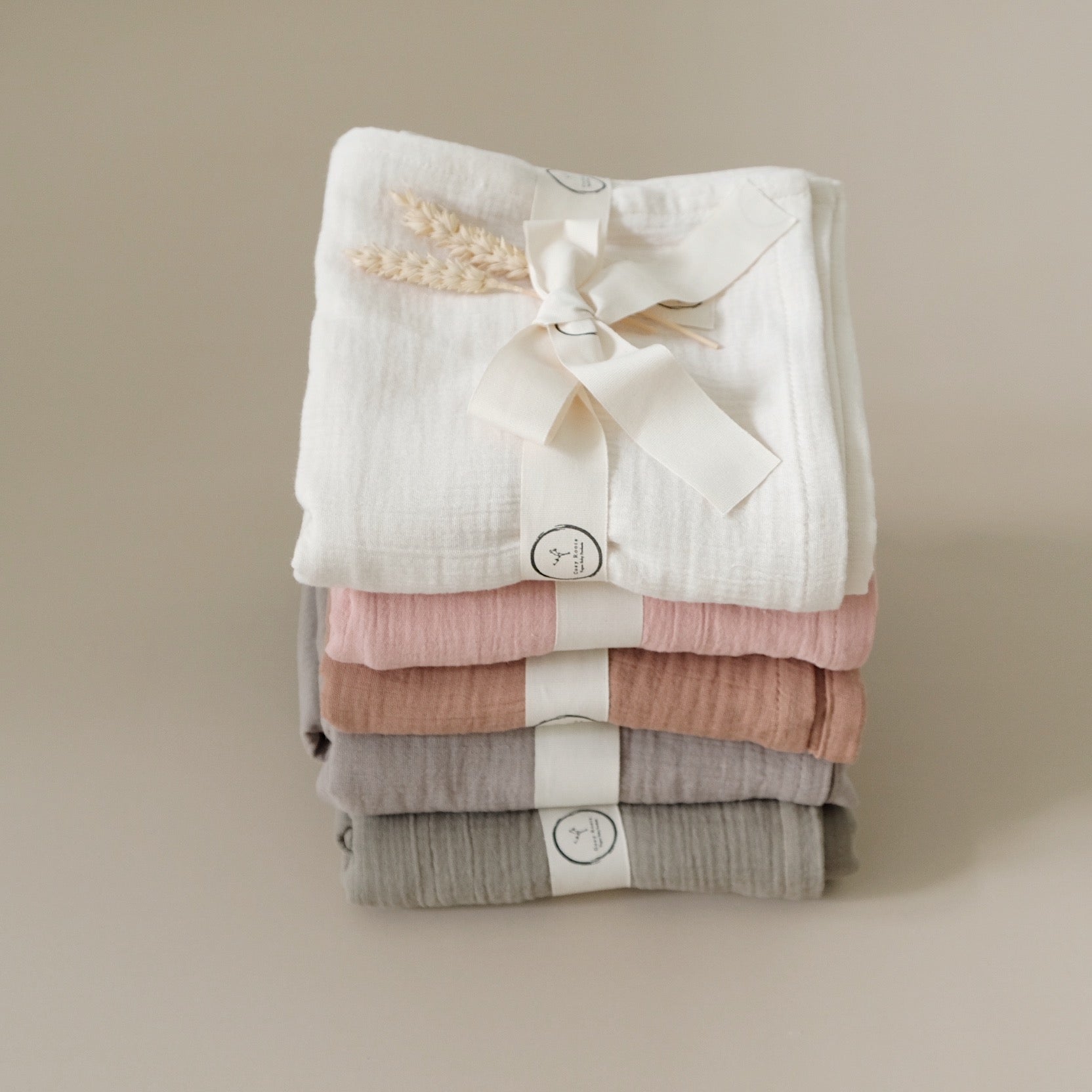 Organic Muslin Swaddle - Khaki - 120x120cm - S A L E