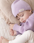 Organic Thin Knit Beanie - Lavender