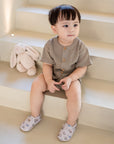 Organic Muslin Shirt with Buttons - Caramel