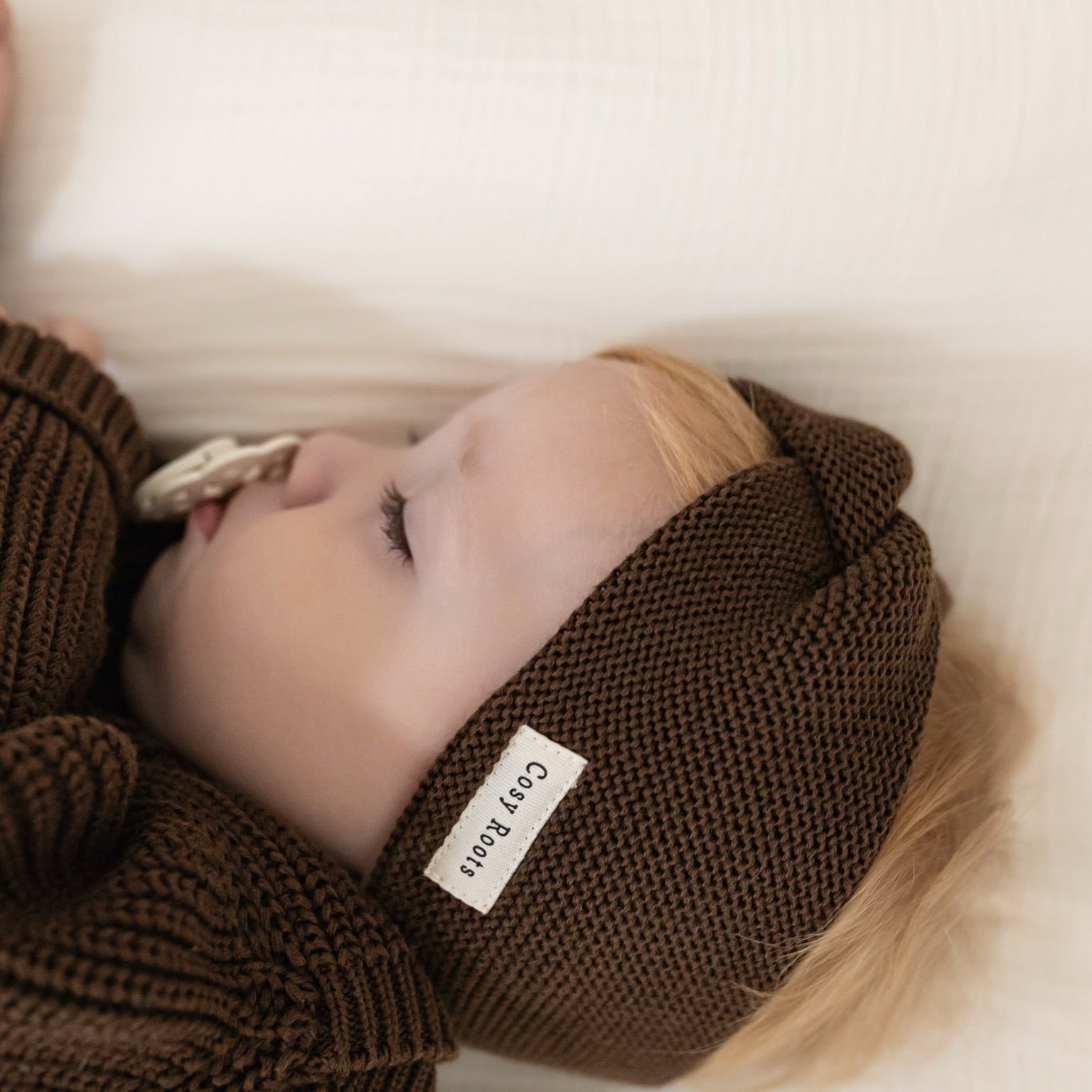 Organic Knit Headband - Chocolate Brown