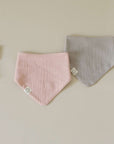 Organic Muslin Bibs - Dusty Rose/Caramel - SALE