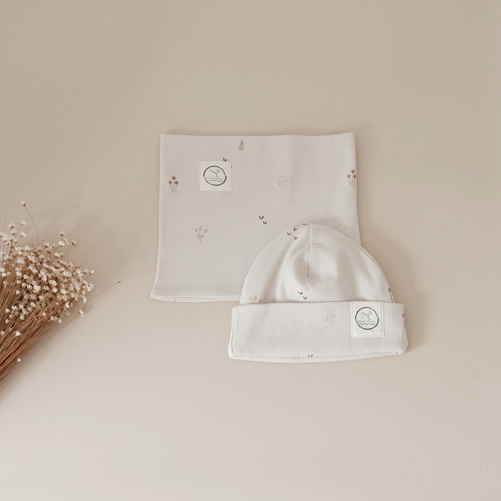 Organic Rib Beanie - Wildflowers