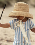 Organic Terry Onesie - Blue Striped