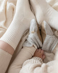 Organic Fleece Booties - Light Grey Melange