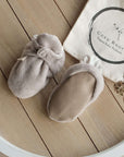 Organic Fleece Booties - Taupe Melange 