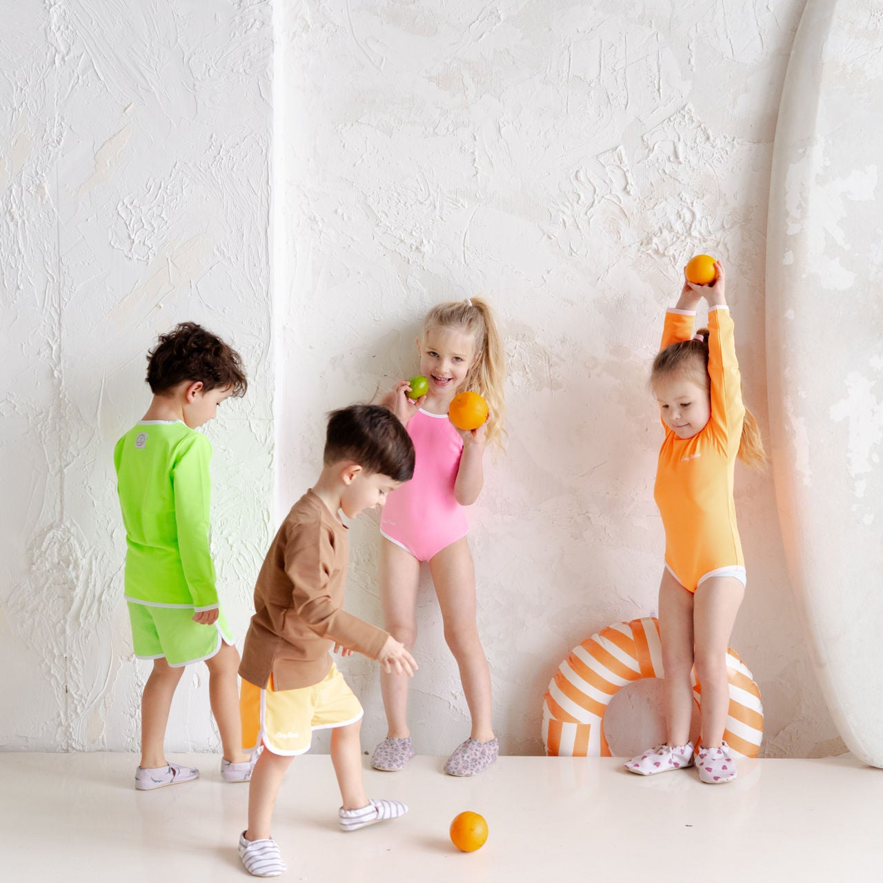 Sustainable UV Longsleeved Bathing Suit - Bright Orange (UV STANDARD 801)