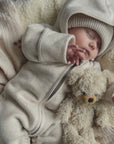 Organic Fleece Overall - Light Beige Melange