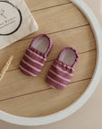 Vegan Shoes - Berry Blush (red/pink striped)