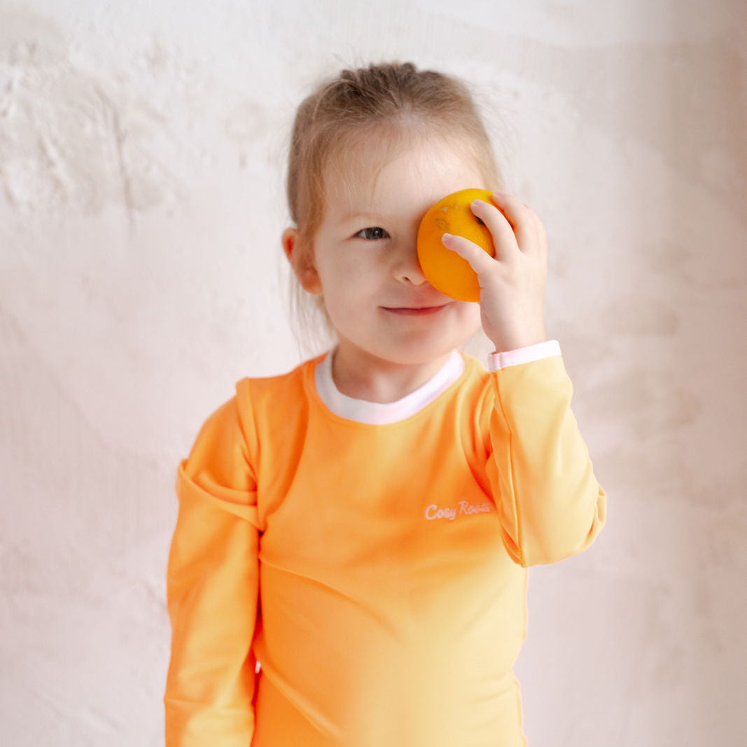 Sustainable UV Longsleeved Bathing Suit - Bright Orange (UV STANDARD 801)