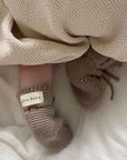 Organic Knit Booties - Caramel