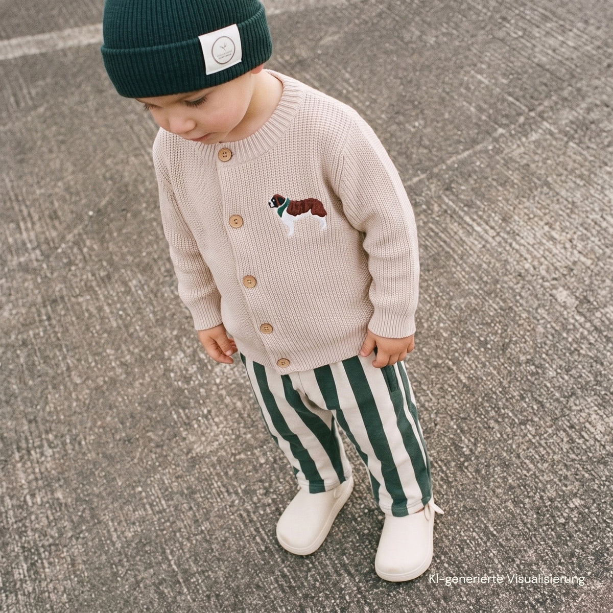 GOTS Organic Knit Cardigan - Puppy Sand