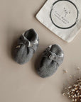 Organic Fleece Booties - Dark Grey Melange - SALE
