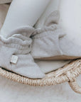 Organic Fleece Booties - Taupe Melange 