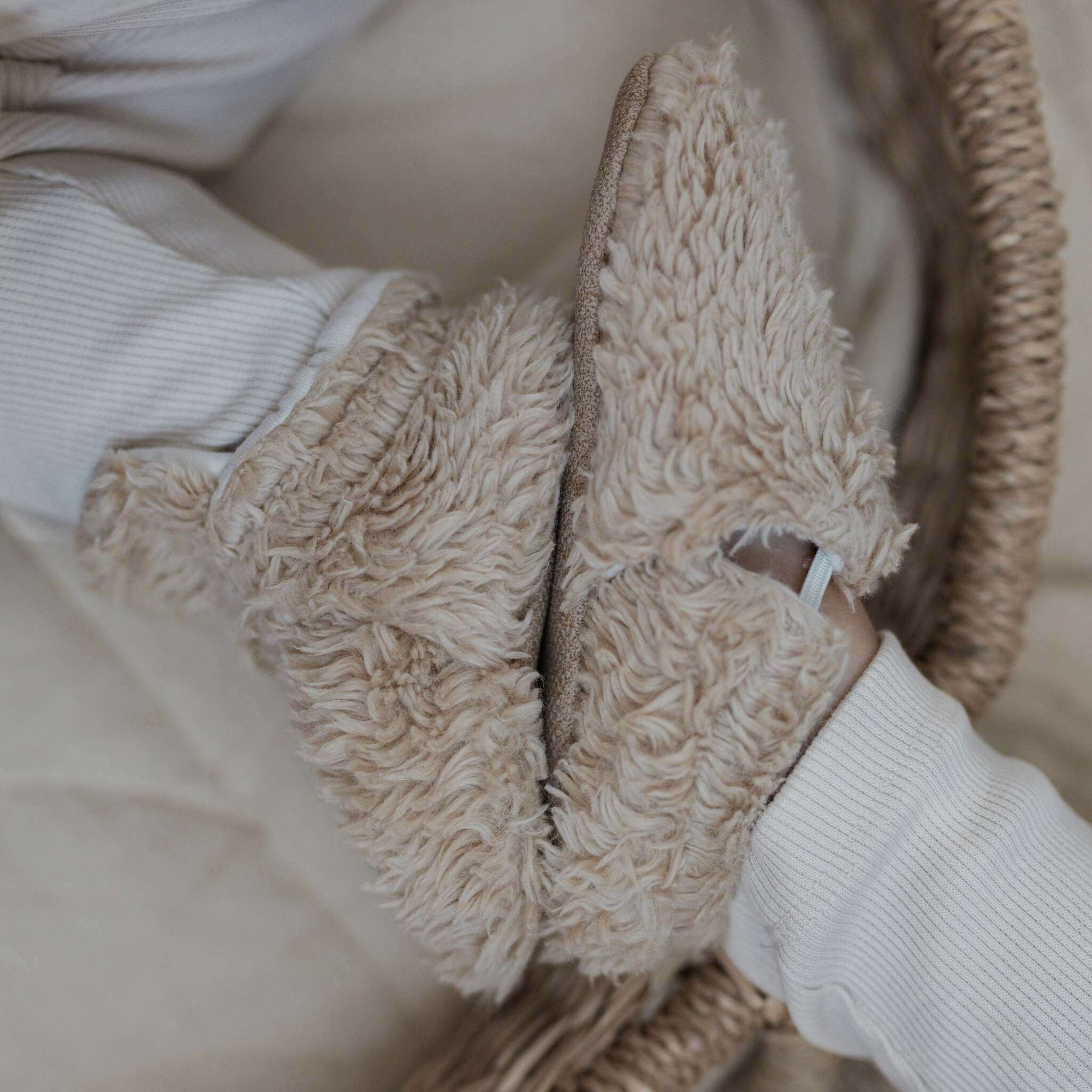Organic Teddy Shoes - Cream - SALE