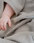 Organic Muslin Swaddle - Khaki - 120x120cm - S A L E