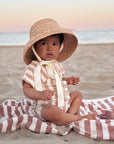 Organic Terry Onesie - Latte Striped