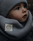 Organic Knit Scarf - Dusty Blue