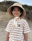 Organic Terry Shirt - Latte Striped