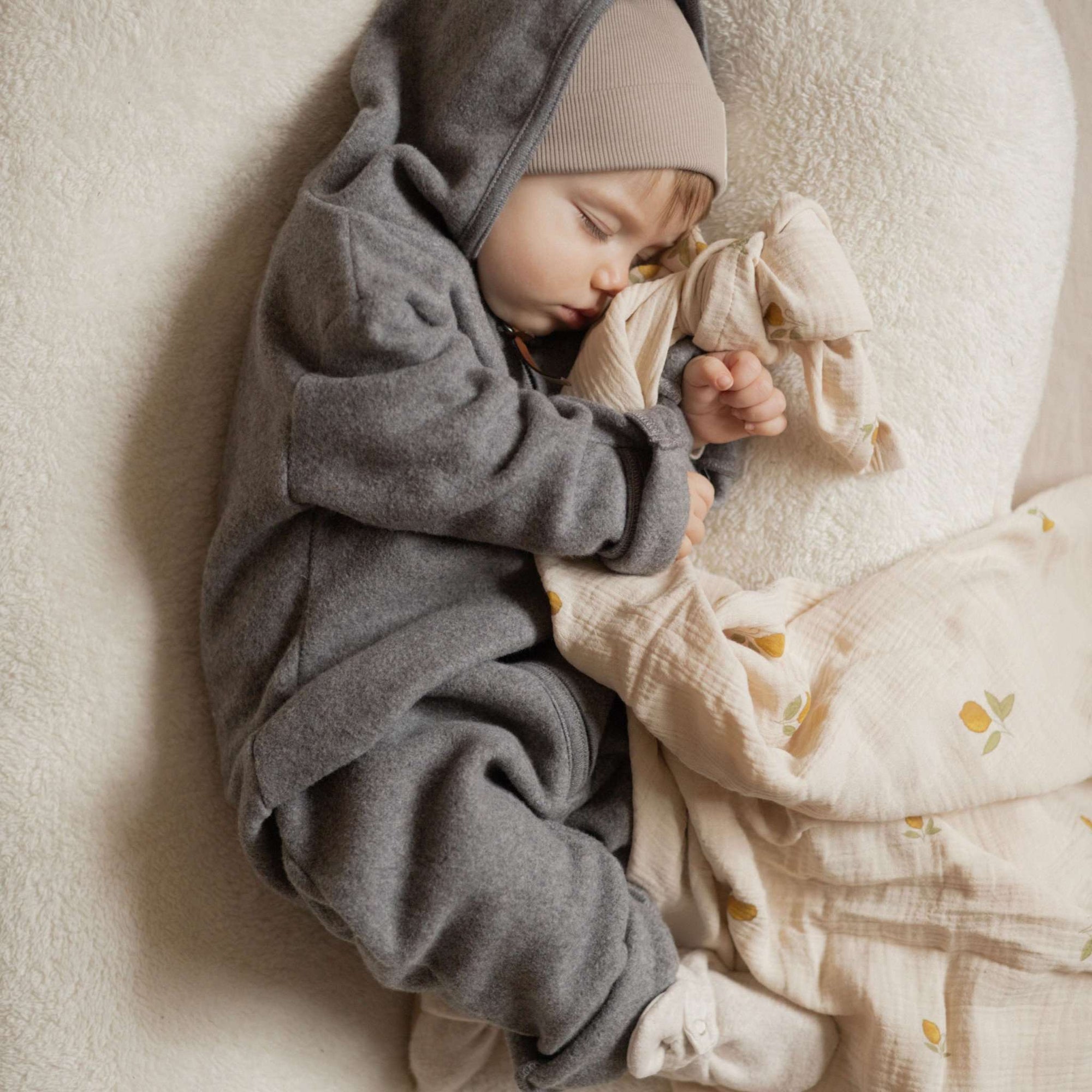 Organic Fleece Overall - Dark Grey Melange - SALE