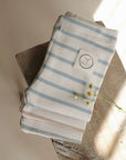 Organic Rib Leggings - Blue Striped