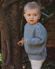 Organic Oversize Knit Pulli - Dusty Blue