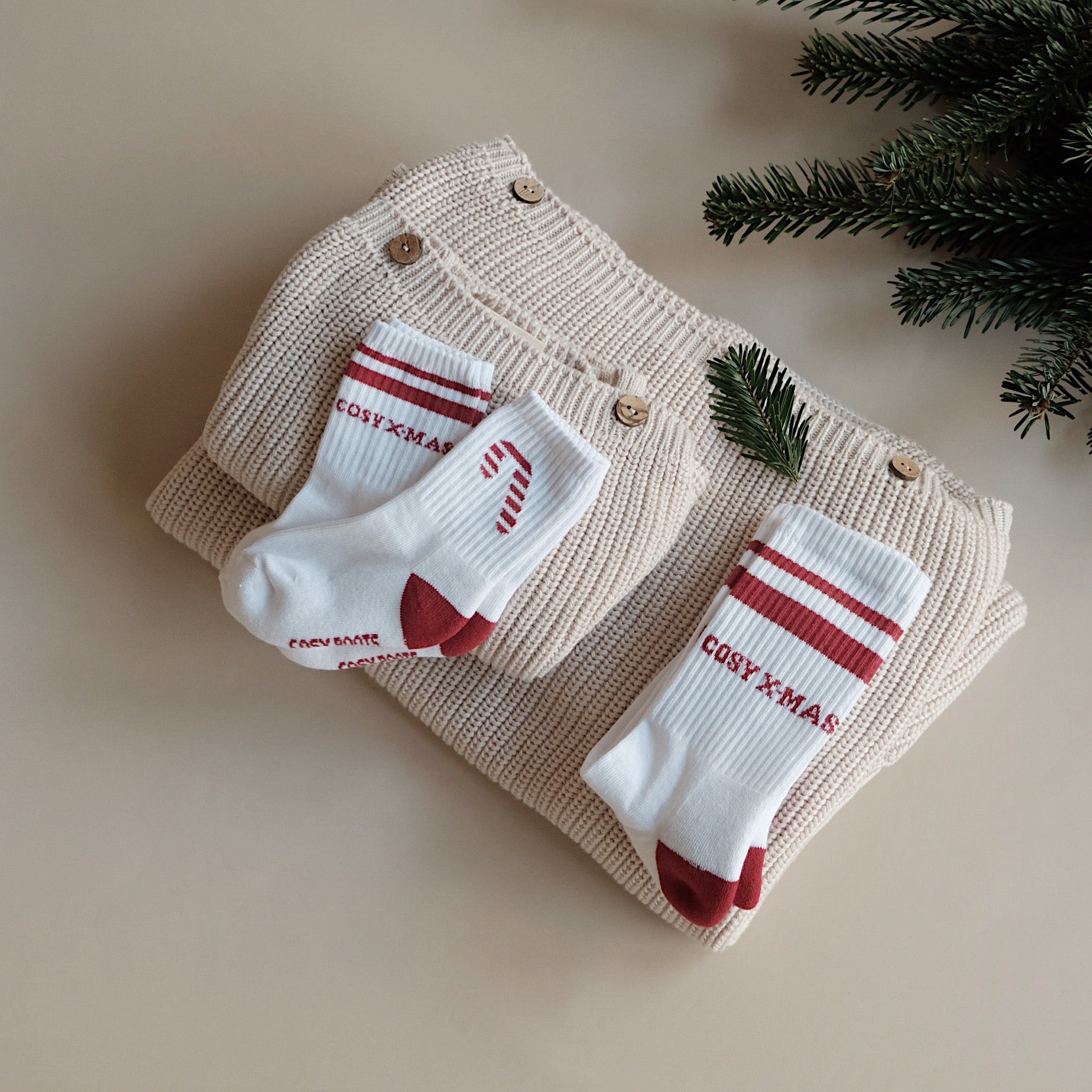 Organic Christmas Socks Red - 2 Pack