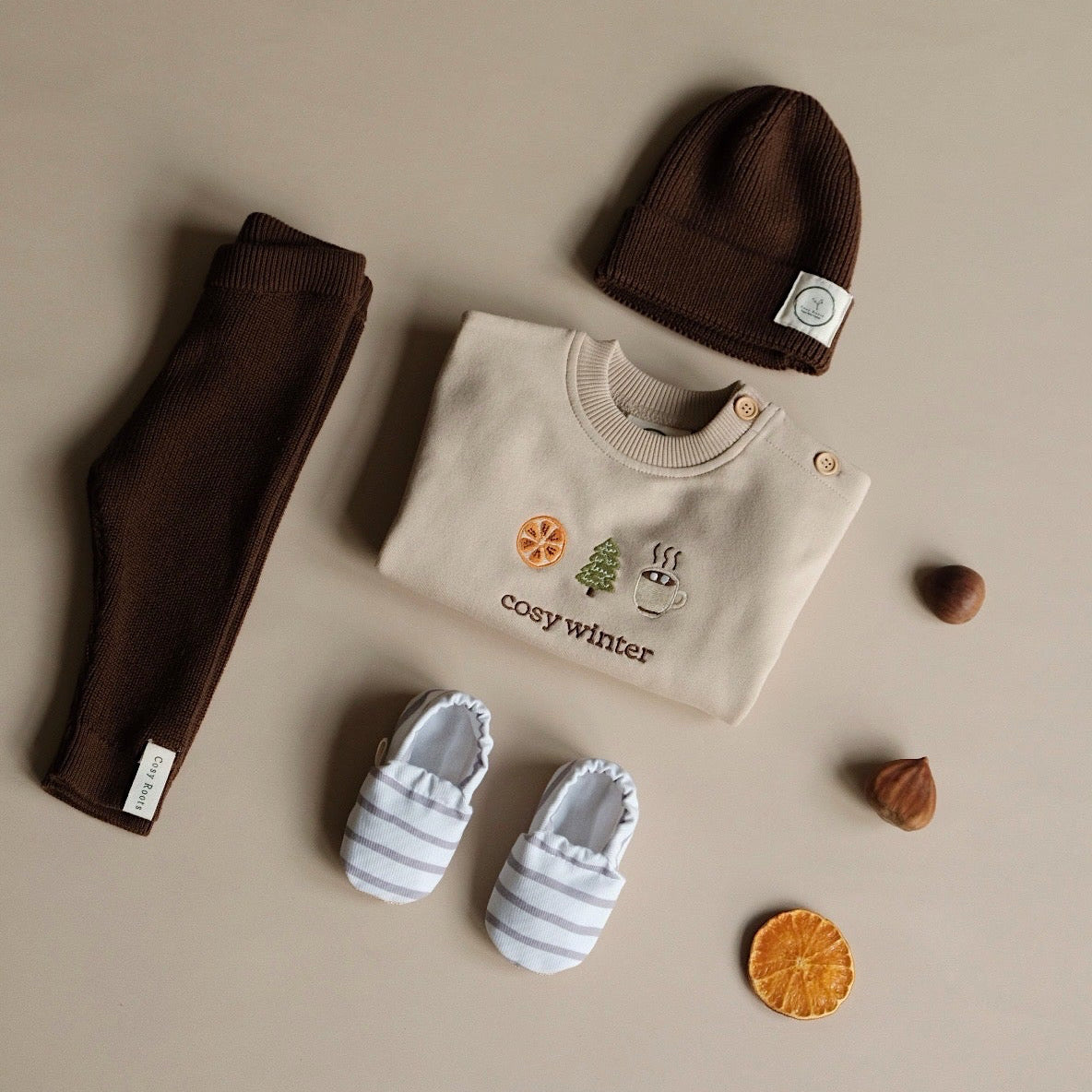 GOTS Organic Family Sweatshirt - Oatmilk - Cosy Winter