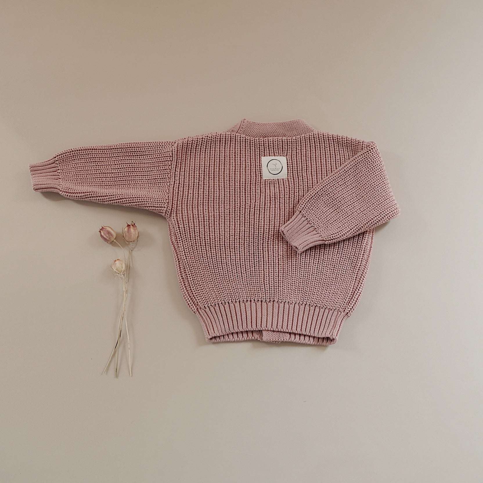 Organic Knit Cardigan - Dusty Rose - SALE