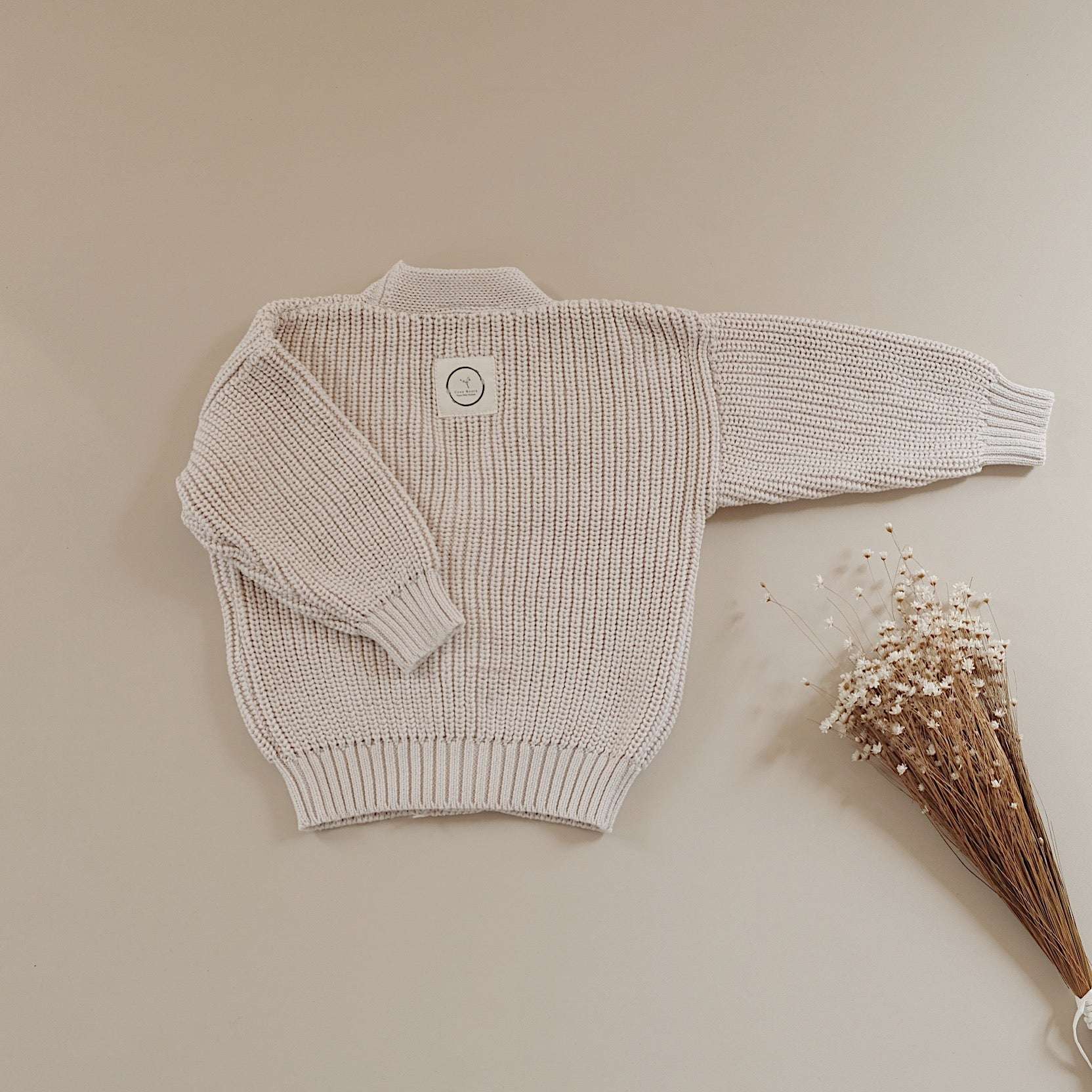 Organic Knit Cardigan - Sand - SALE