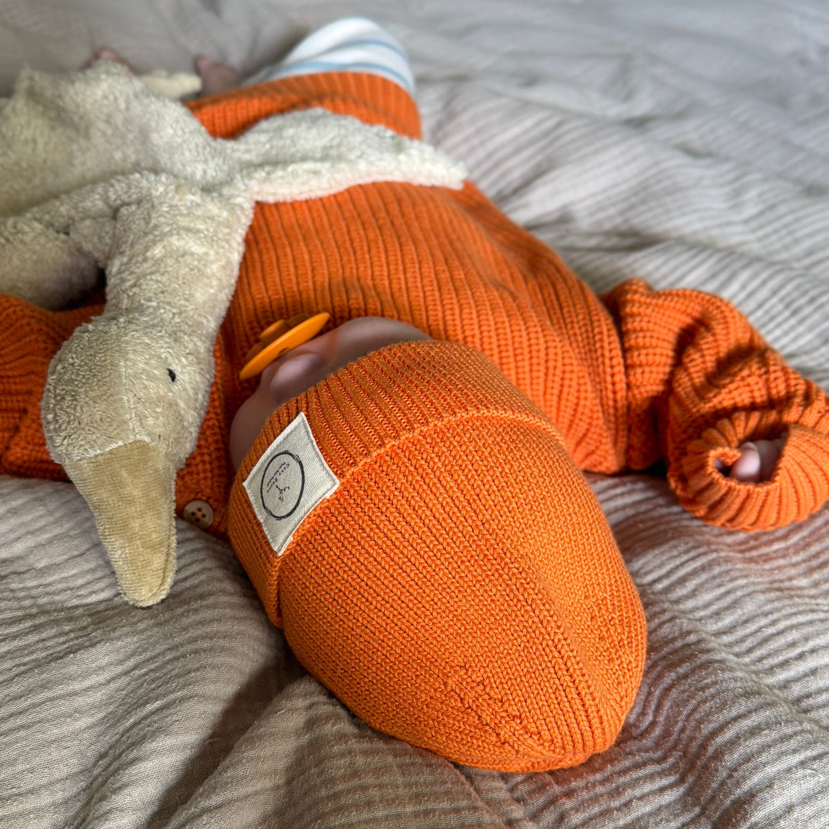 GOTS Organic Oversize Knit Pulli - Pumpkin Orange