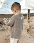 Organic Knit Cardigan - Khaki - SALE