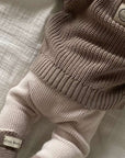 Organic Knit Booties - Caramel