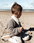 Organic Knit Cardigan - Khaki - SALE