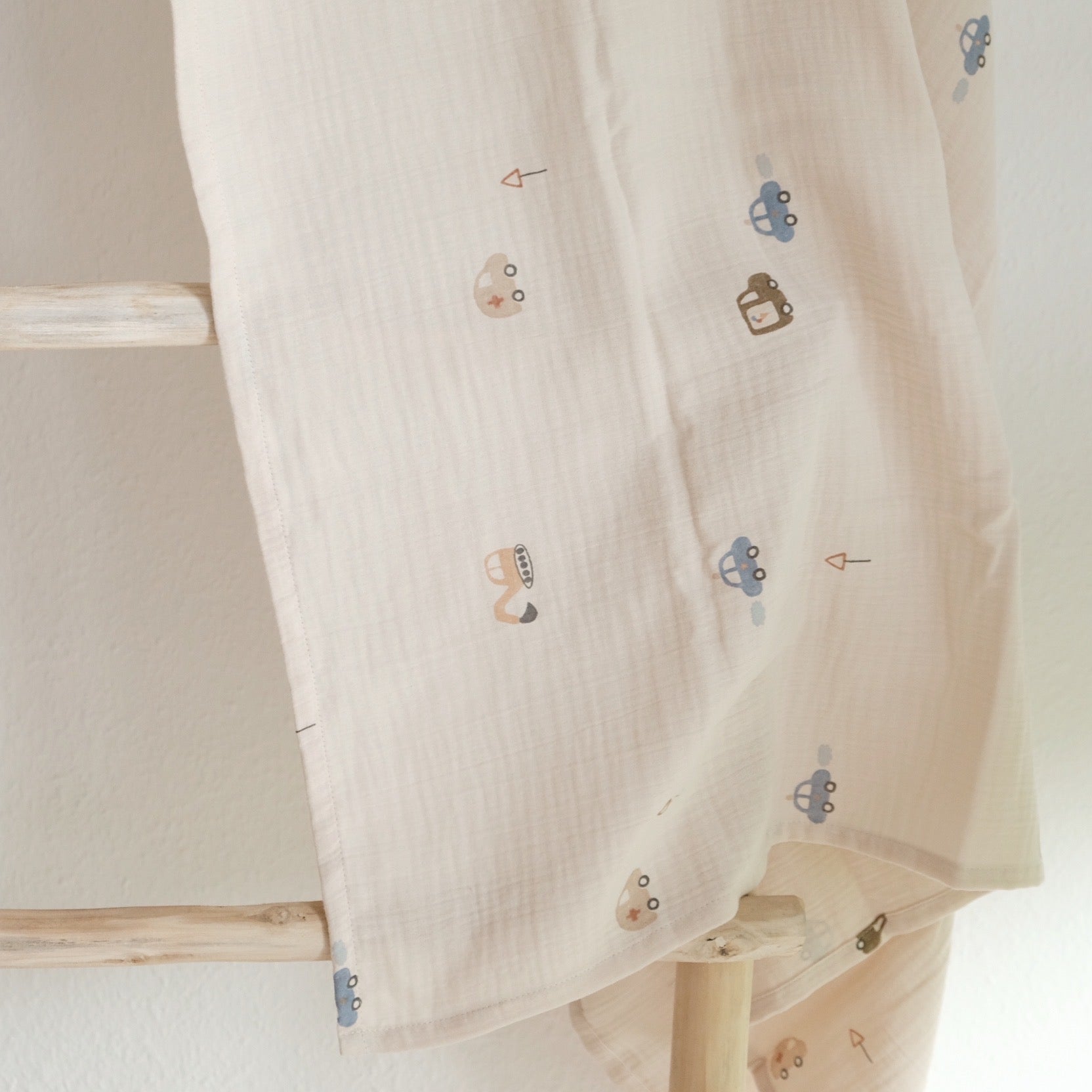 Organic Muslin Swaddle Set - Little Driver/Caramel - SALE
